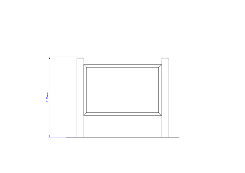 Technical render of a Framed Chalkboard
